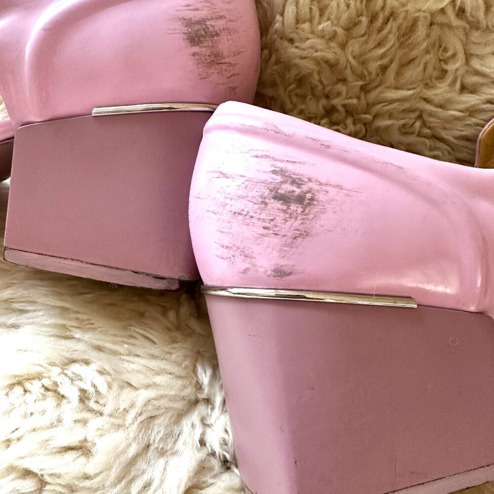 Balenciaga Pink Shoes, Cutout Patent Leather, Block Heel. Size 39 (8.5 US) - Picture 8 of 16